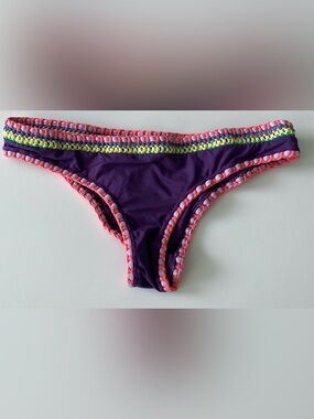 Crochet-Trim Purple Bikini Bottom - Women Swim